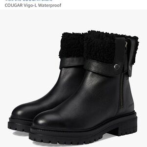 Cougar Vigo-L Waterproof Black Boots with Faux Fur Trim